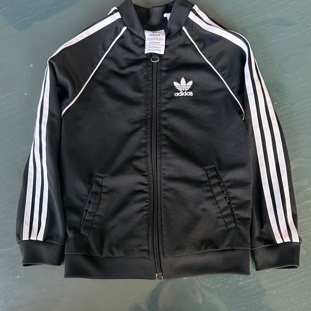 adidas Black Kids Zip-Up Track Jacket